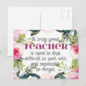Leraar terug naar schoolcadeau Teacher Welkomsttek Briefkaart (Voorkant / Achterkant)