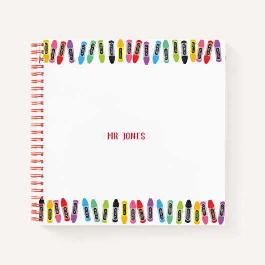 Leraar Terug naar schoolklapkleurkraak Notitieboek (Voorkant)