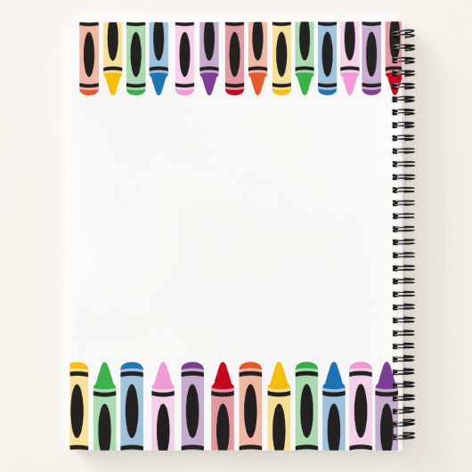 Leraar Terug naar schoolklapkleurkrayon Notitieboek (Achterkant)