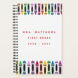 Leraar Terug naar schoolklapkleurkrayon Planner