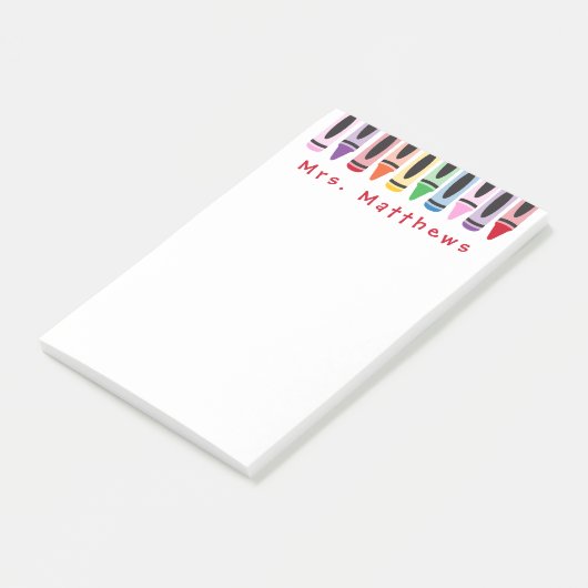 Leraar Terug naar schoolklapkleurkrayon Post-it® Notes (Schuin)