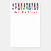 Leraar Terug naar schoolklapkleurkrayon Post-it® Notes (Voorkant)