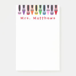 Leraar Terug naar schoolklapkleurkrayon Post-it® Notes