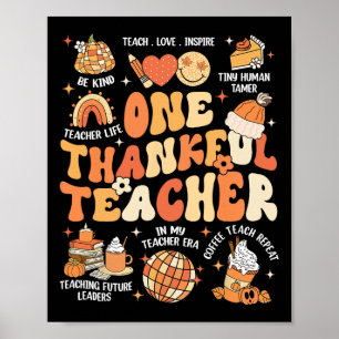 Leraar Thanksgiving Een dankbare Leraar Herfst Aut Poster