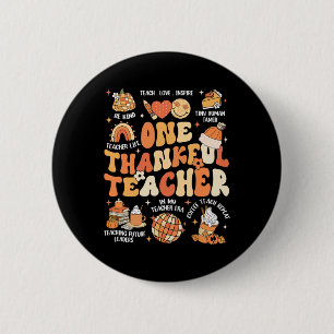 Leraar Thanksgiving Een dankbare Leraar Herfst Aut Ronde Button 5,7 Cm