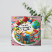 LERAAR THEMA VERJAARDAGSTAART KAART (Staand voorkant)