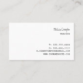 leraar | Thuisonderricht Visitekaartje (Achterkant)