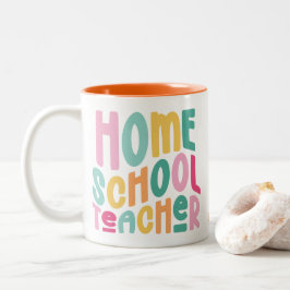 Leraar thuisonderwijs | Kleurrijke tekst Tweekleurige Koffiemok