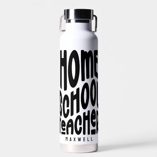 Leraar Thuisonderwijs Minimalistische Typografie Waterfles (Voorkant)