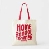 Leraar thuisonderwijs | Rode Tekst Ontwerp Tote Bag (Voorkant)