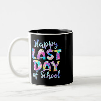 Leraar Tie Dye Hallo Summer Happy Last Day Sch Tweekleurige Koffiemok