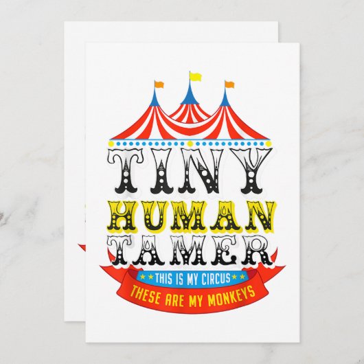 Leraar Tiny Human Tamer Dit is mijn Circus Mijn ap Kaart (Voorkant / Achterkant)