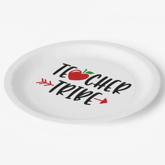 Leraar Tribe Apple en Arrow Papieren Bordje (Gekanteld)