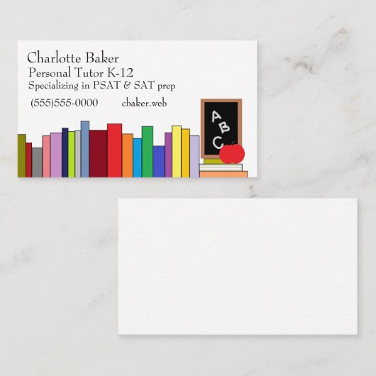 Leraar/Tutor Visitekaartje (Voorkant / Achterkant)