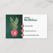 Leraar Tutoring Green Chalkboard Apple Foto Visitekaartje (Achterkant)