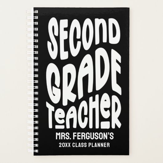 Leraar Tweede Klas Minimalistische Tekst Planner (Voorkant)