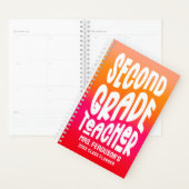 Leraar Tweede Klas Oranje Rode Ombre Planner (Display)