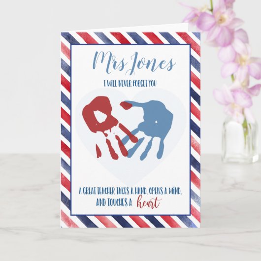 leraar u hebt een handdruk achtergelaten op onze h kaart (Orchidee)