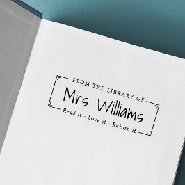 Leraar uit de bibliotheek van de bladwijzer van ru rubberstempel