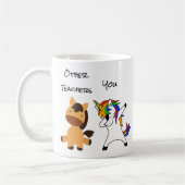Leraar Unicorn Horse Funny Gift Teaching Koffiemok (Links)