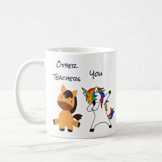 Leraar Unicorn Horse Funny Gift Teaching Koffiemok (Links)