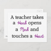 Leraar unieke offerte-cadeau briefkaart (Voorkant / Achterkant)