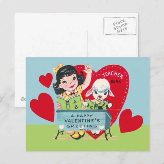  leraar Valentijn Feestdagenkaart (Voorkant / Achterkant)