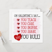 Leraar Valentijn, jij regelt leraar Kaart (Voorkant / Achterkant in situ)