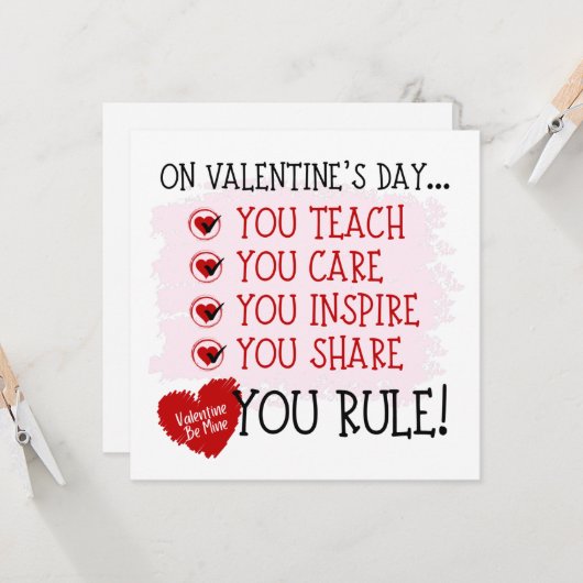 Leraar Valentijn, jij regelt leraar Kaart (Voorkant / Achterkant in situ)