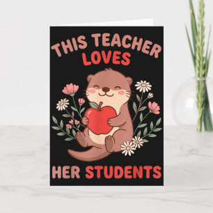 Leraar Valentijn Otter Appel Liefde Studenten Bloe Kaart
