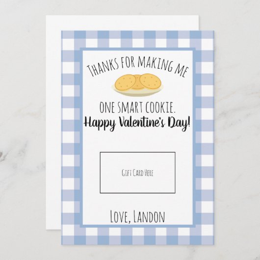 Leraar Valentijn Smart Cookie Cookie-kaartje Bedankkaart (Voorkant / Achterkant)
