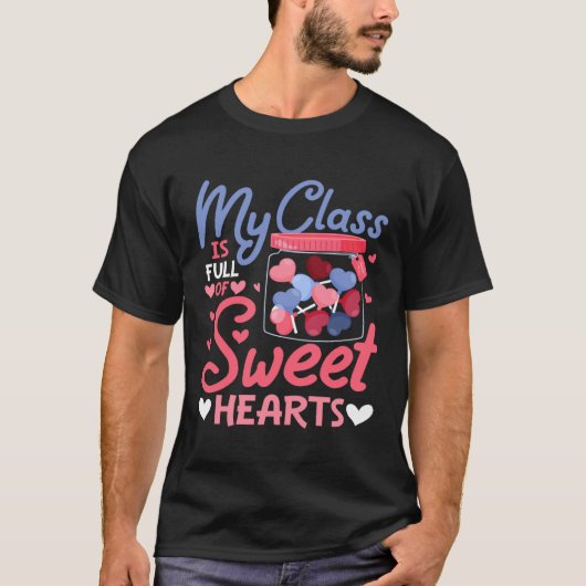 Leraar Valentijn's Day Mijn klas zit vol met snoep T-shirt (Voorkant)
