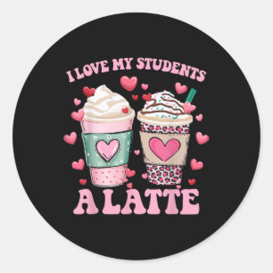 Leraar Valentijnsdag Ik hou van mijn student een l Ronde Sticker