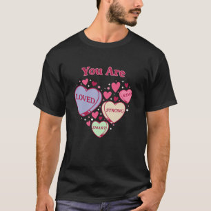 Leraar Valentijnsdag Retro hart Snoep Schattige Ze T-shirt