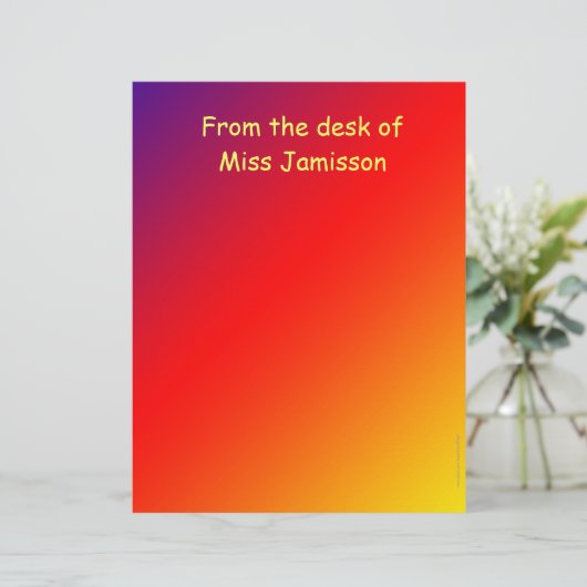 Leraar van bureau, levendig regenboogpapier (Staand voorkant)