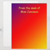 Leraar van bureau, levendig regenboogpapier (Voorkant / Achterkant)