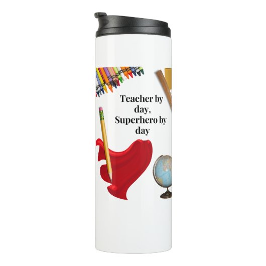 Leraar van Dag Superheld van dag Thermal Tumbler Thermosbeker (Geroteerd rechts)