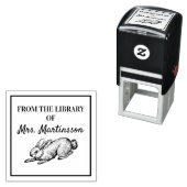 Leraar Van De Bibliotheek Konijn Zelfinktende Stempel (In situ)