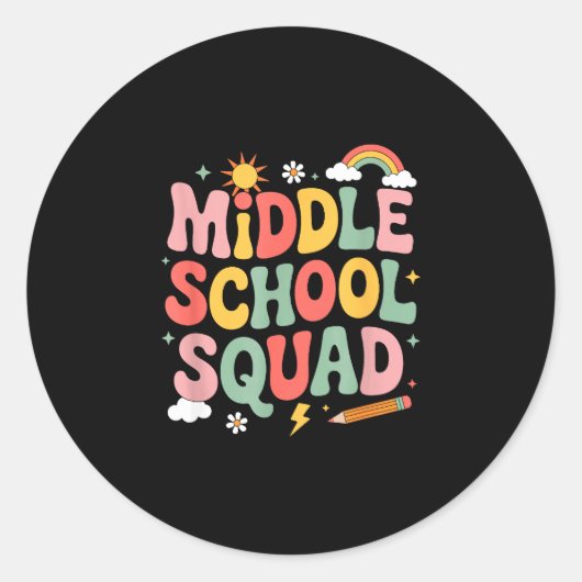 Leraar van de middelbare schoolbrigade die kindere ronde sticker (Voorkant)