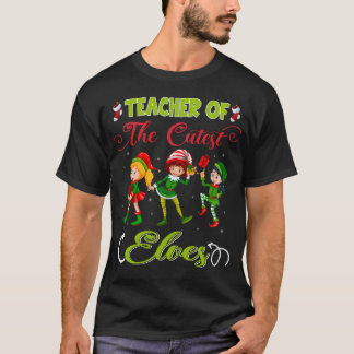 Leraar van de Schattigee Elfen Vrolijk Kerstfeest T-shirt