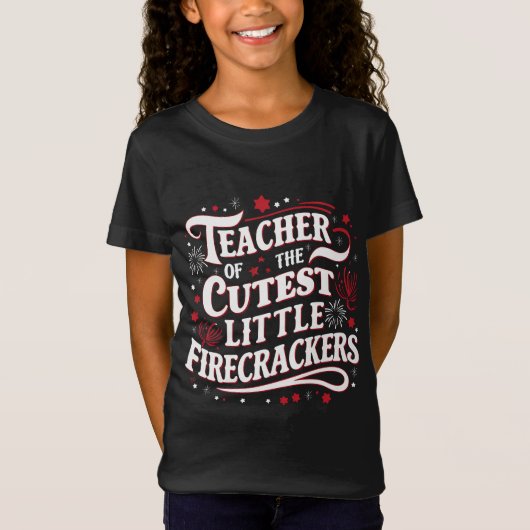Leraar van de Schattigee Kleine Firecrackers 4e va T-shirt (Voorkant)