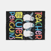 Leraar Van De Schattigste Pinguïns Funny Penguin R Fleece Deken (Voorkant (Horizontaal))