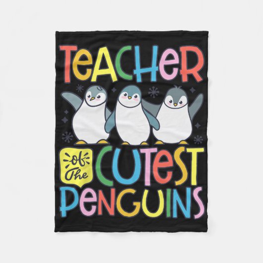Leraar Van De Schattigste Pinguïns Funny Penguin R Fleece Deken (Voorkant)