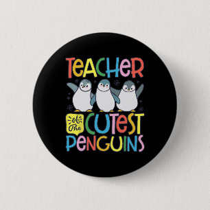 Leraar Van De Schattigste Pinguïns Grappige Pinguï Ronde Button 5,7 Cm