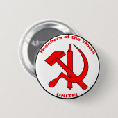 Leraar van de wereld, verenigd! ronde button 5,7 cm (Voorkant /achterkant)