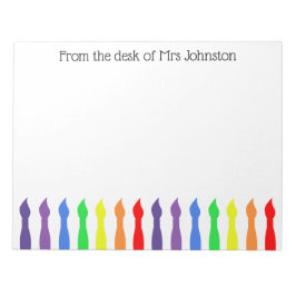 Leraar, van het bureau van jouw naam, kunstborstel notitieblok