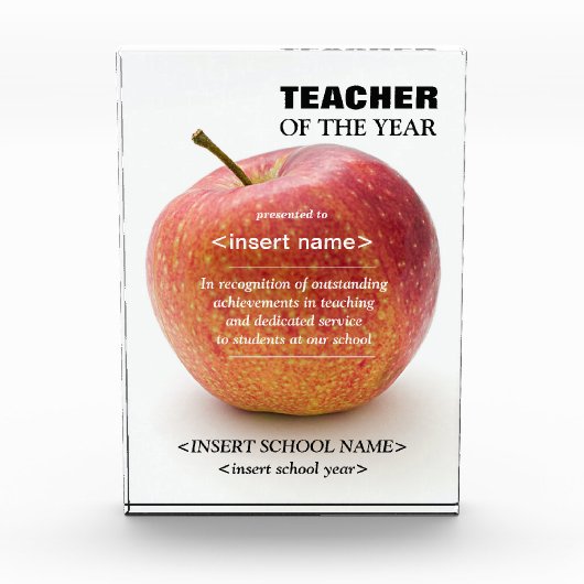 Leraar van het Jaar Award Fotoblok (Voorkant)