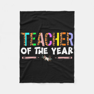 Leraar Van Het Jaar Feestcadeau Leraar Waardering Fleece Deken