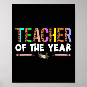Leraar van het Jaar Feestcadeau Leraar Waardering Poster