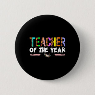 Leraar van het Jaar Feestcadeau Leraar Waardering Ronde Button 5,7 Cm
